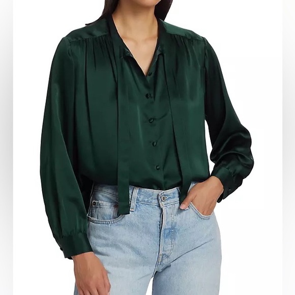 DÔEN Judith Silk Tieneck Blouse - Picture 2 of 9